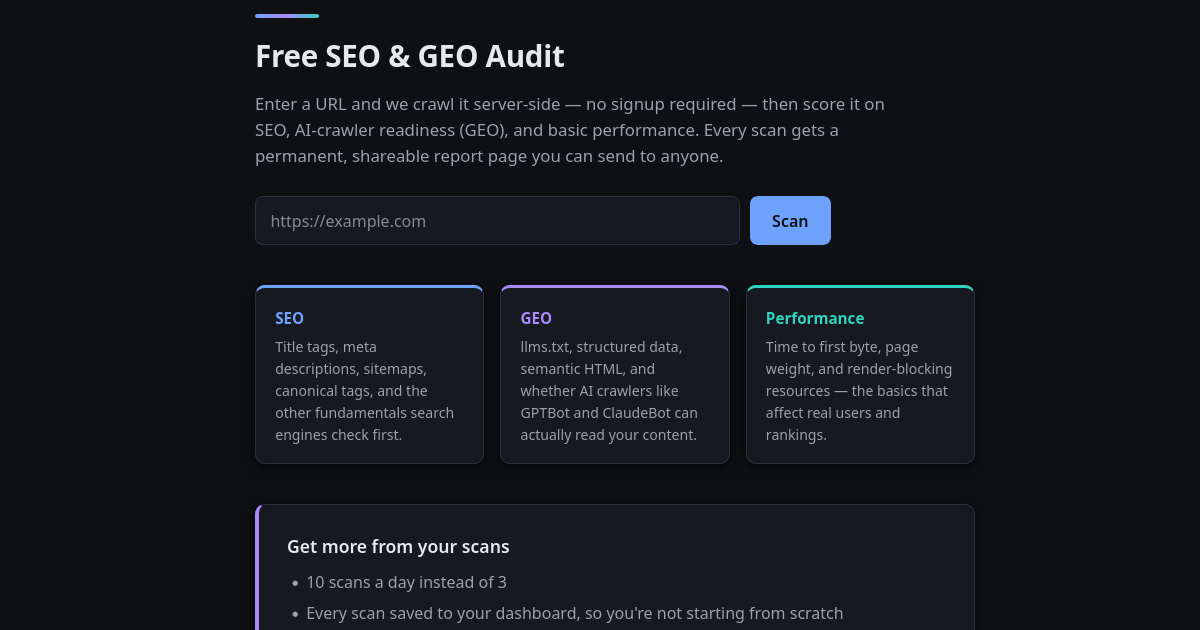 Free SEO & GEO Audit